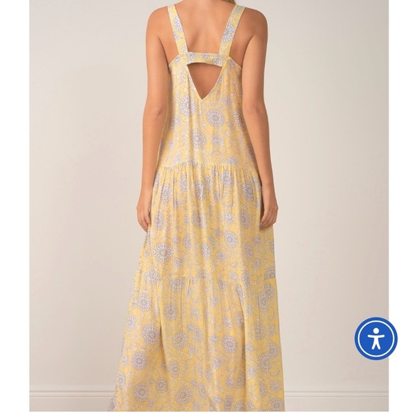 NWT, Elan Sadie Limon Bloom Floral Print Maxi Beachy Dress Butter Yellow, Small - Picture 5 of 9